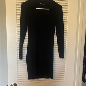Zara Classic Black Long Sleeve Dress